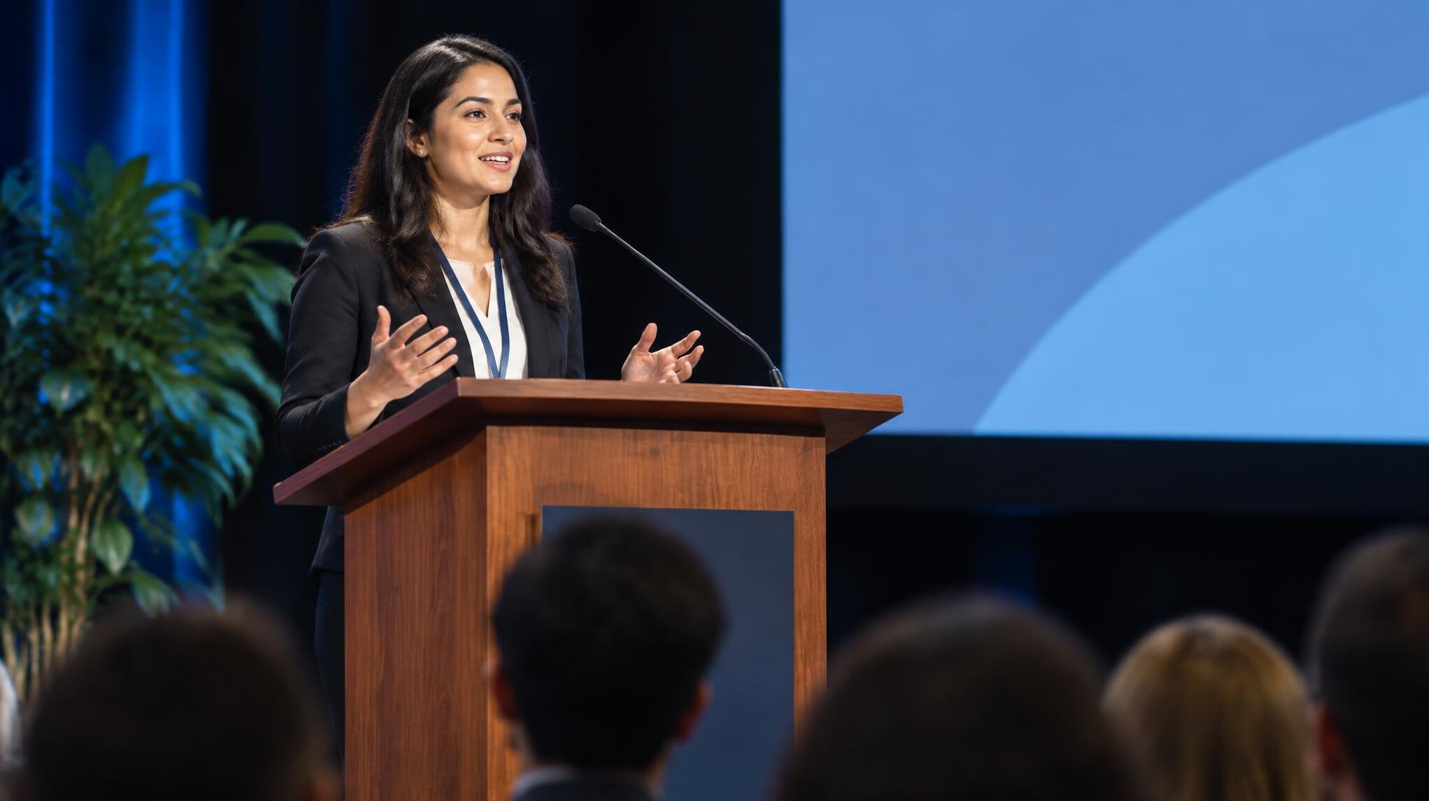 person giving speech