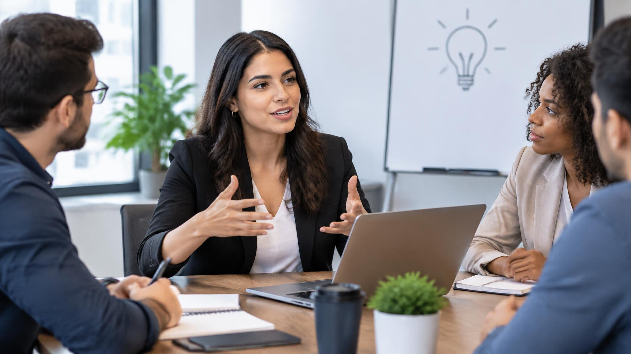 woman speaking confidently